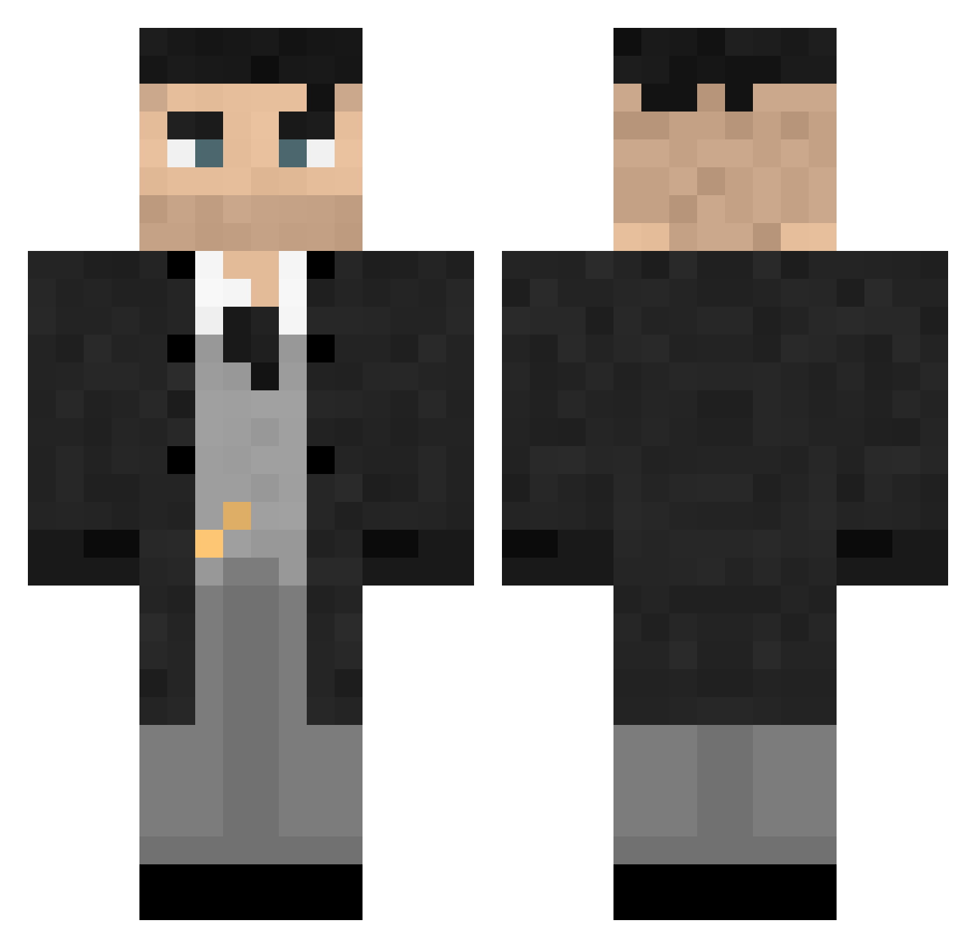 Sweatful Minecraft skin, front and back view