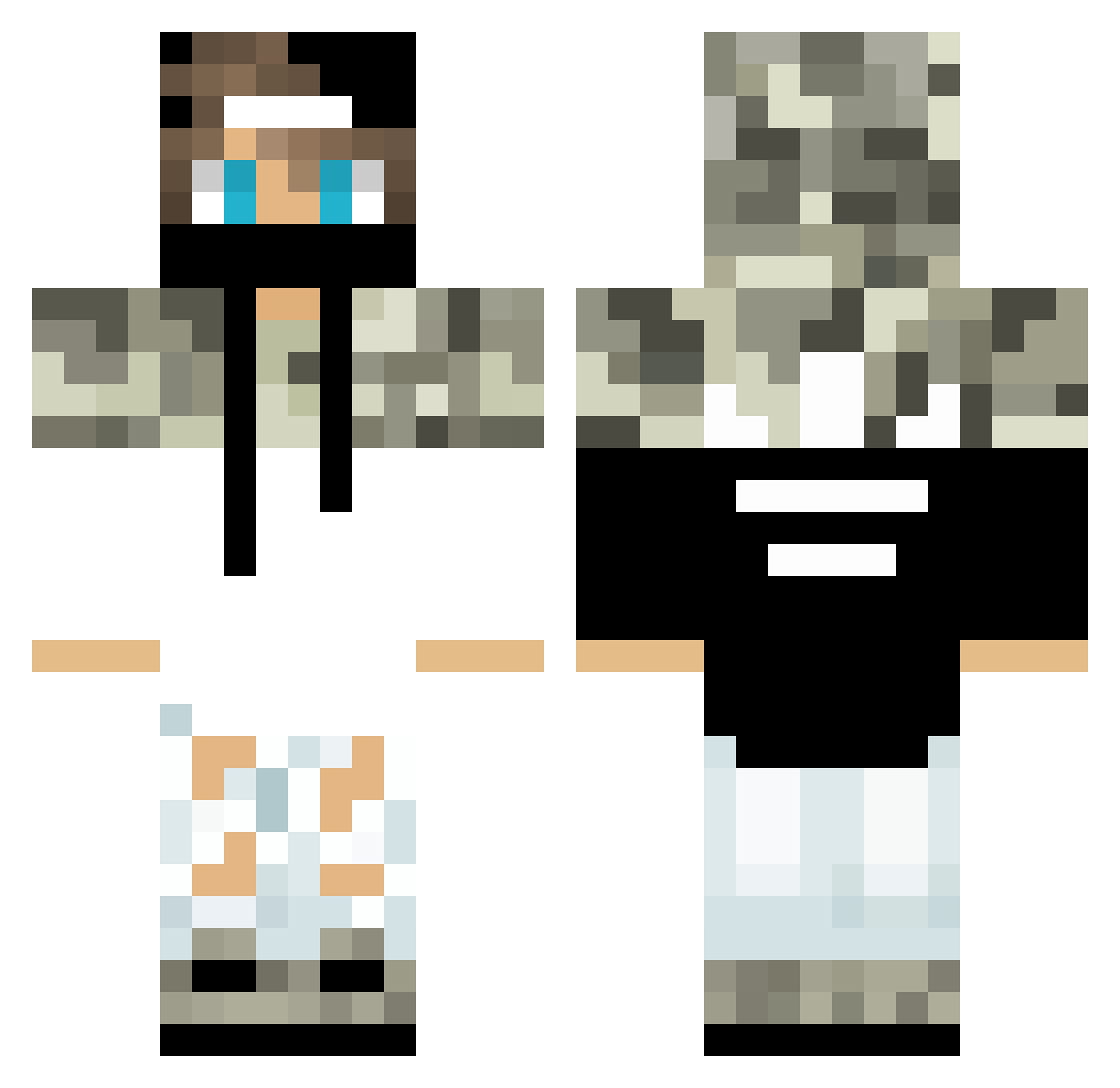 Tbank25 Minecraft skin, front and back view