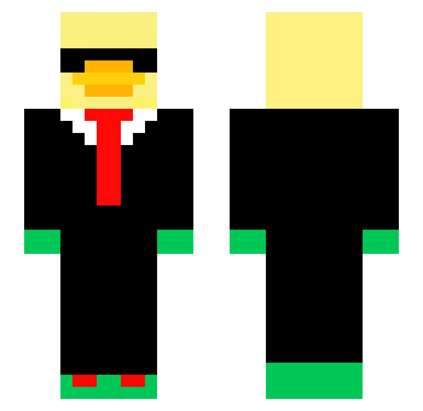 Plus200IQ Minecraft skin, front and back view