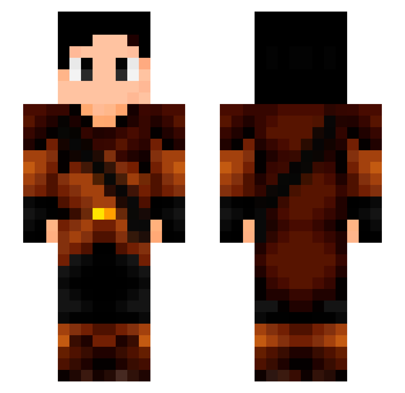 Z3RoBl4cK Minecraft skin, front and back view