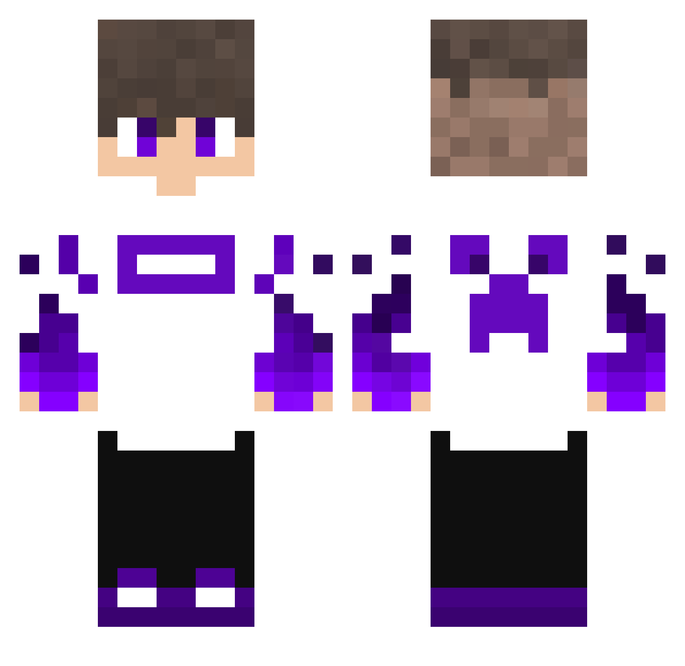 Treably Minecraft skin, front and back view