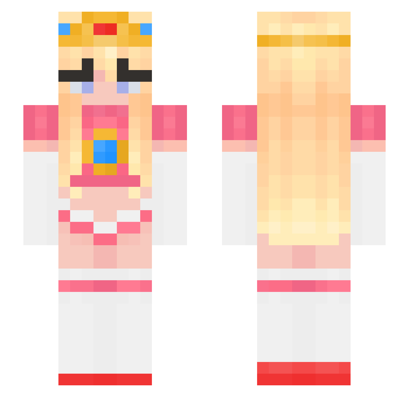 Vessify Minecraft skin, front and back view