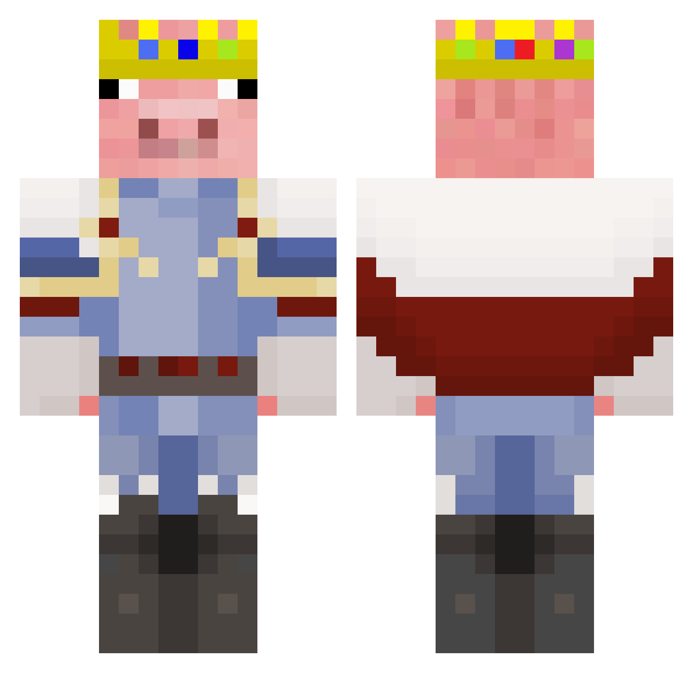 ZerrorAlbert Minecraft skin, front and back view