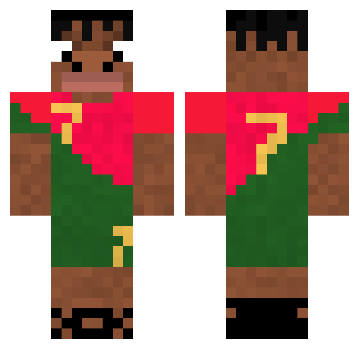 teejay166 Minecraft skin, front and back view