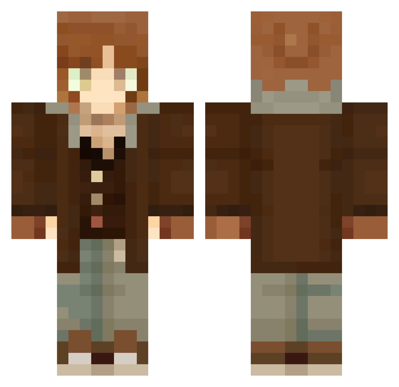 Viomimi Minecraft skin, front and back view