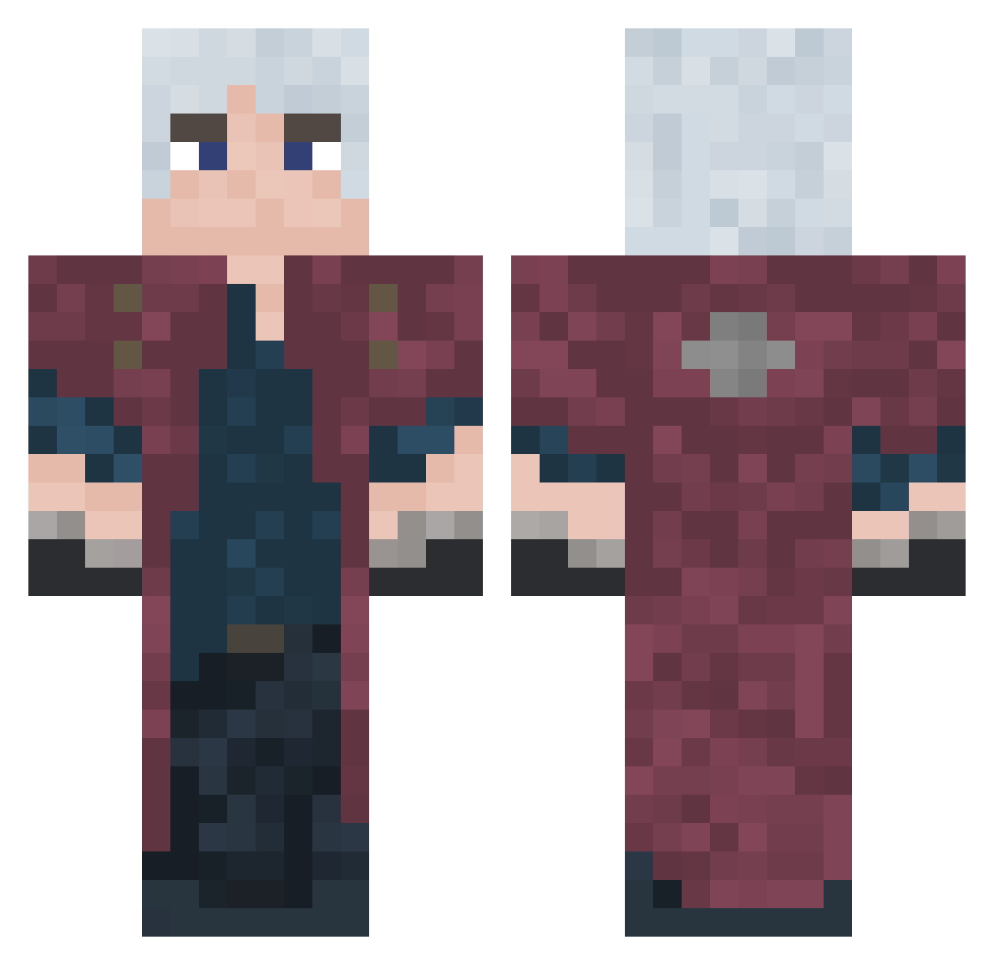 OrdinaryAF Minecraft skin, front and back view
