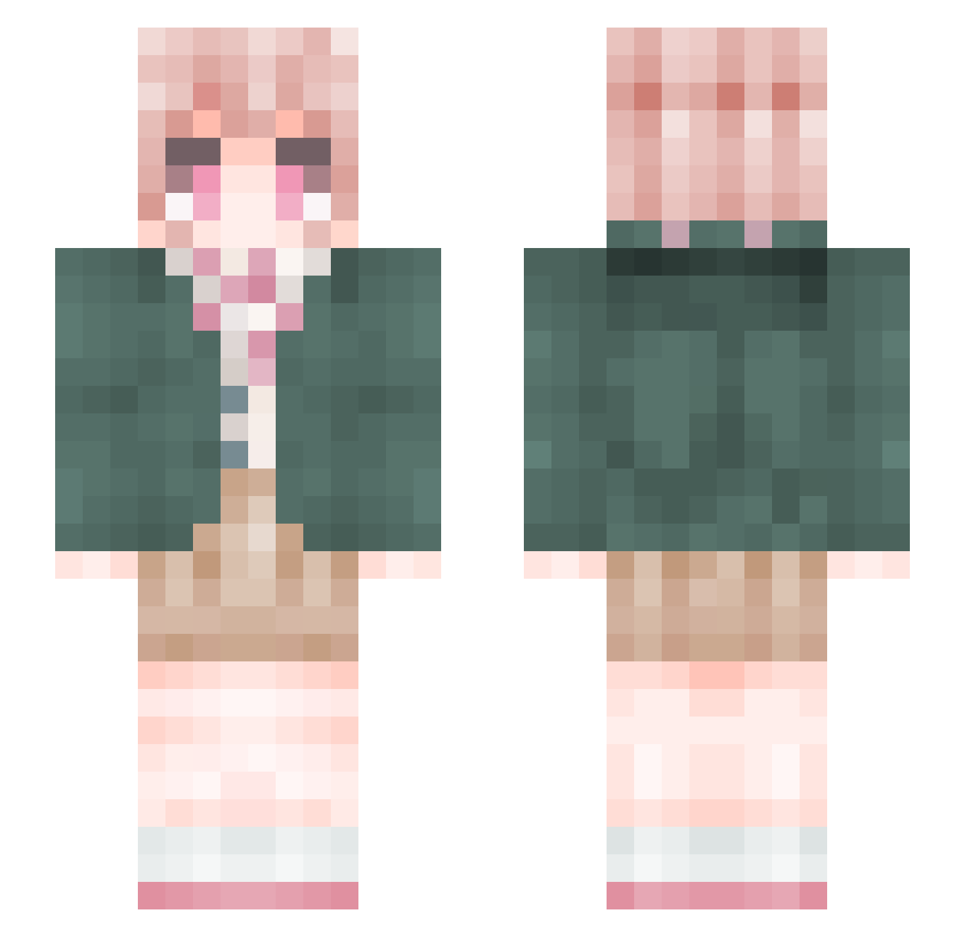 YoMood Minecraft skin, front and back view