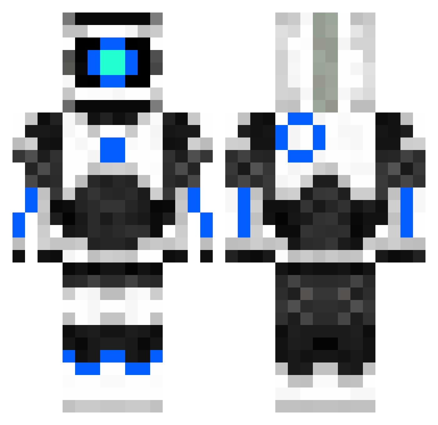 TuniMani Minecraft skin, front and back view