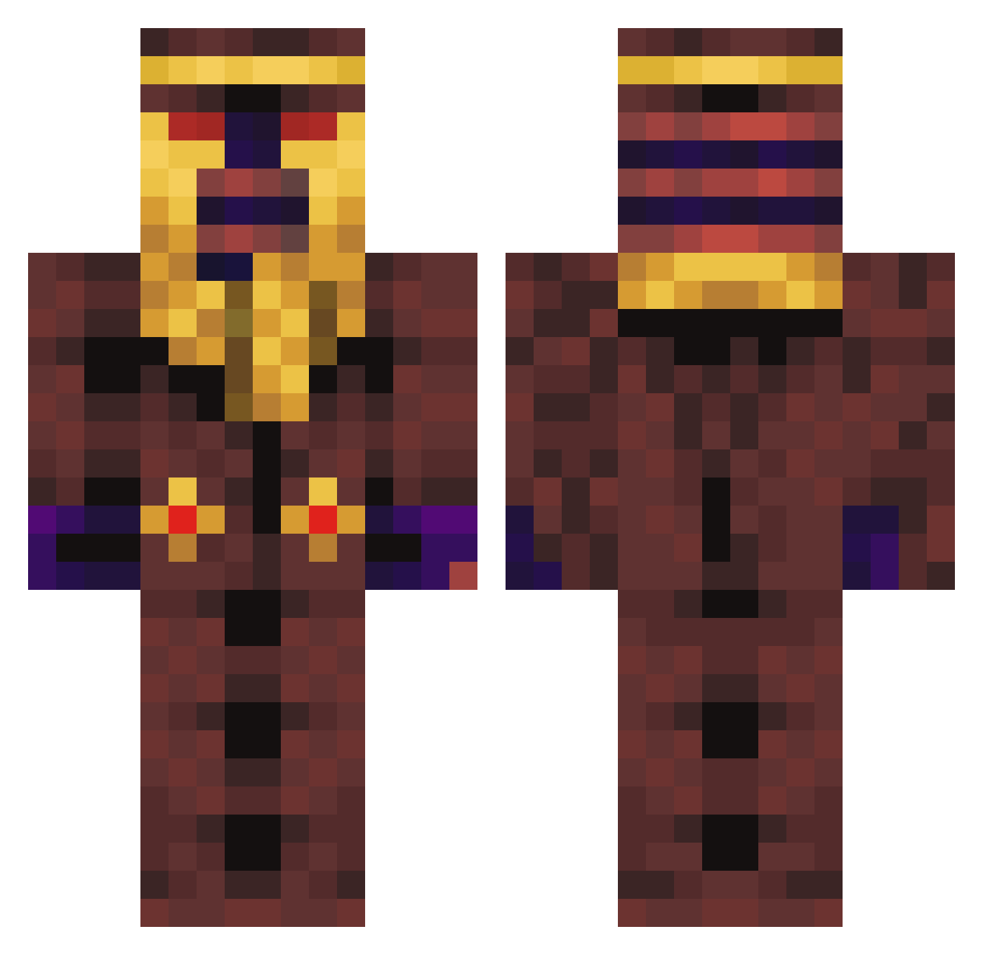 DrakeMVP Minecraft skin, front and back view