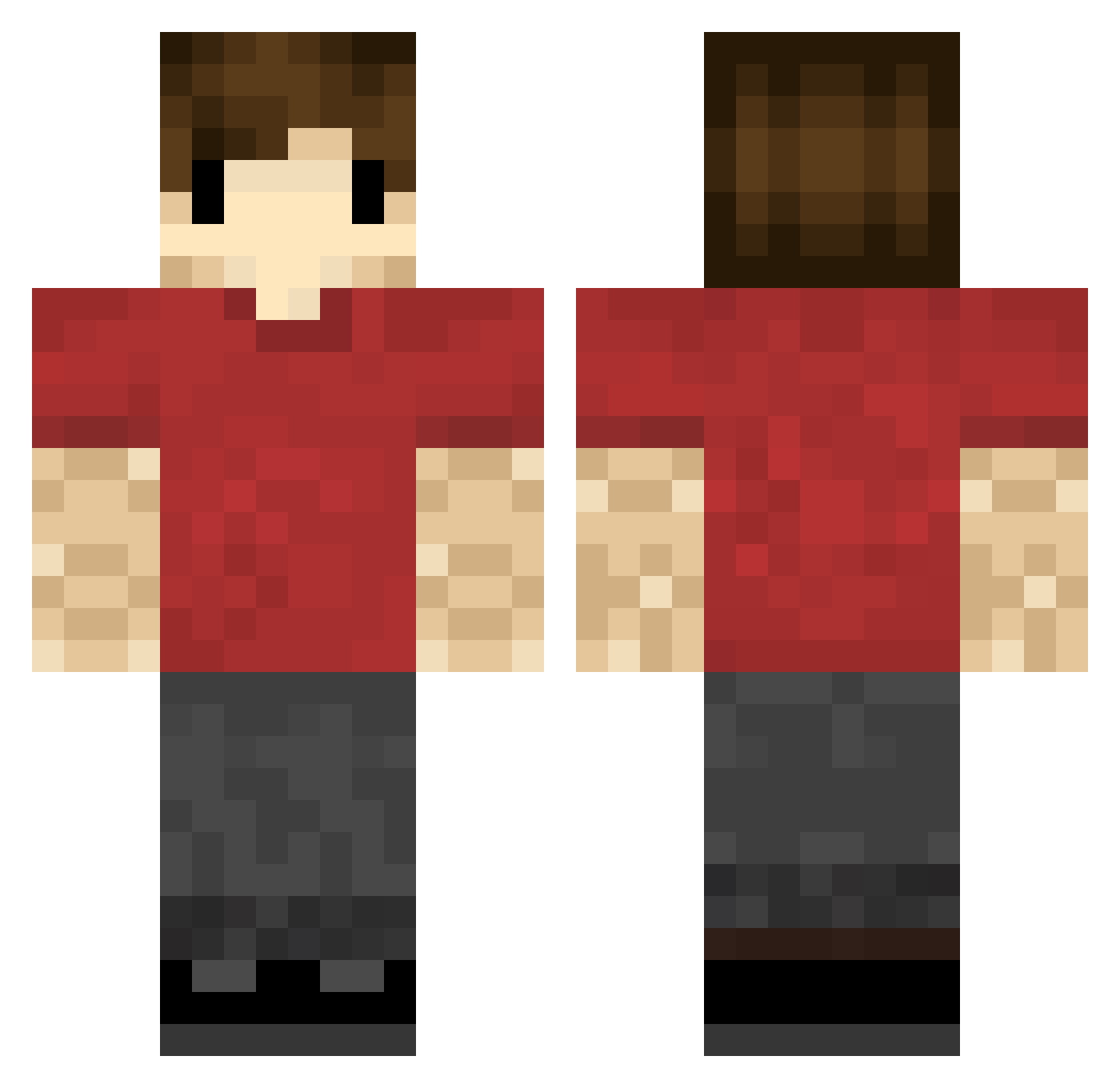 Raptorman07 Minecraft skin, front and back view