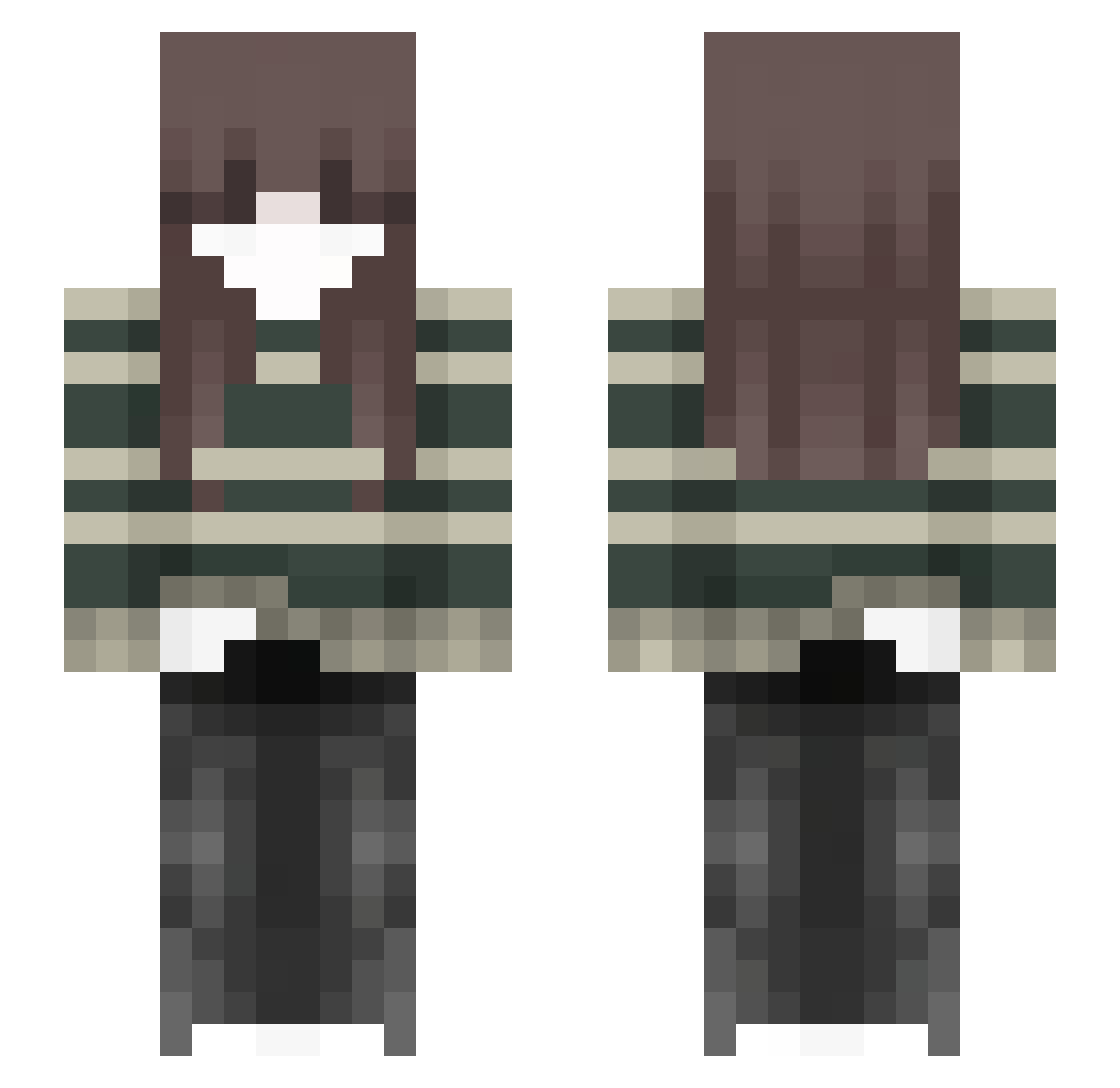 kenzvr Minecraft skin, front and back view