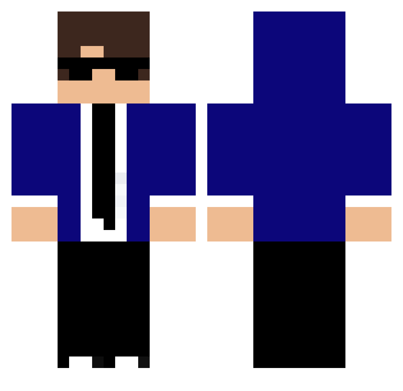 TheBlueKato Minecraft skin, front and back view
