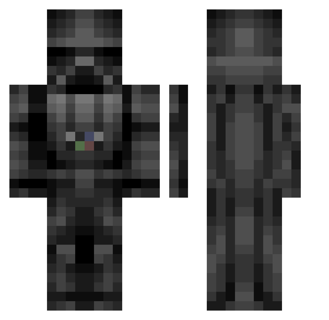 Rainnst Minecraft skin, front and back view
