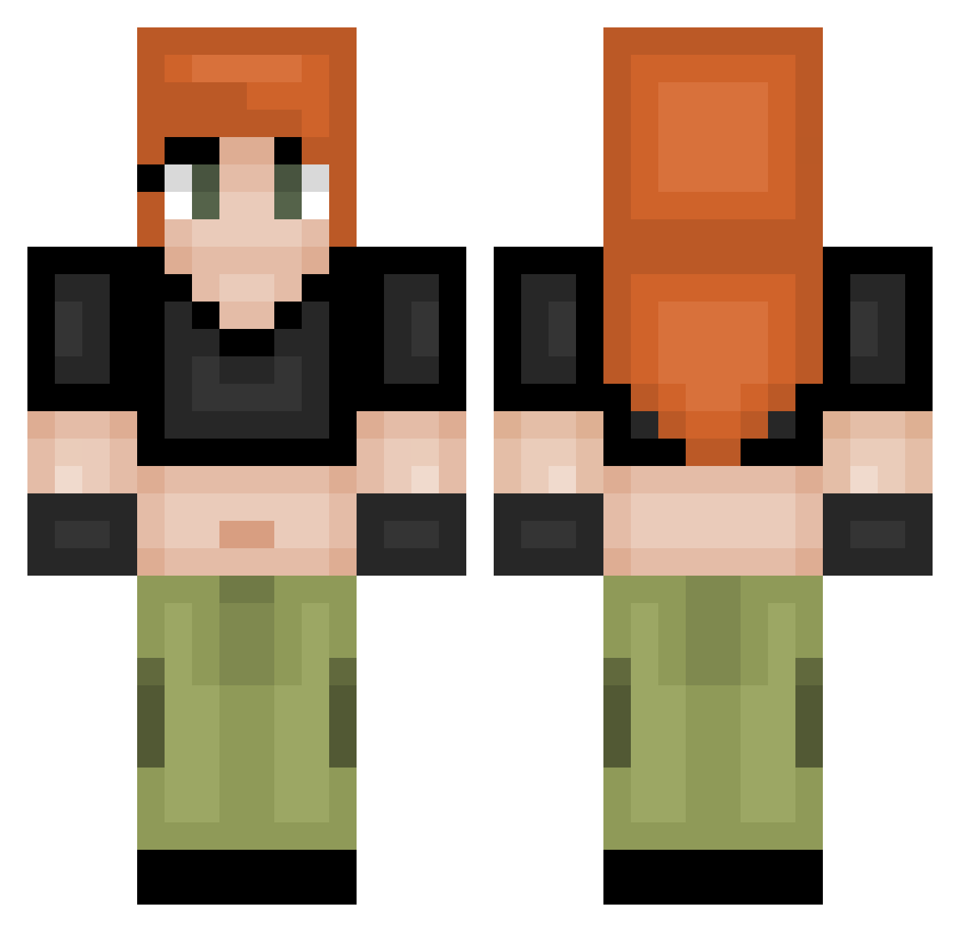 S1lv3rflame Minecraft skin, front and back view