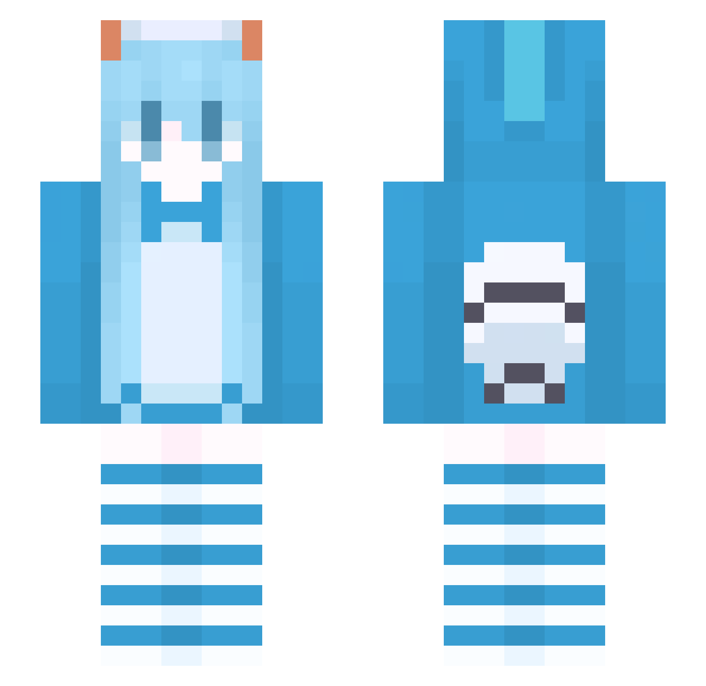 DescenteDuCoude Minecraft skin, front and back view