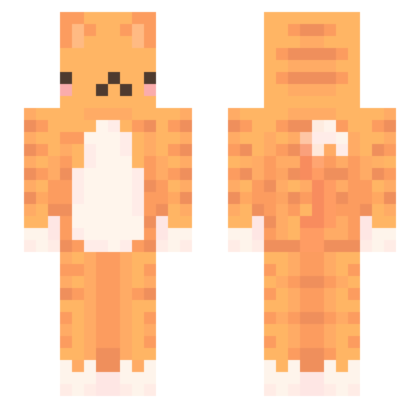 Weeble Minecraft skin, front and back view