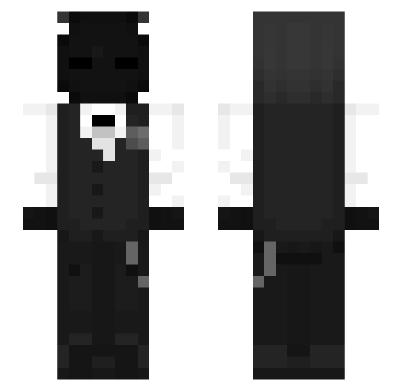 Kiborg228666 Minecraft skin, front and back view