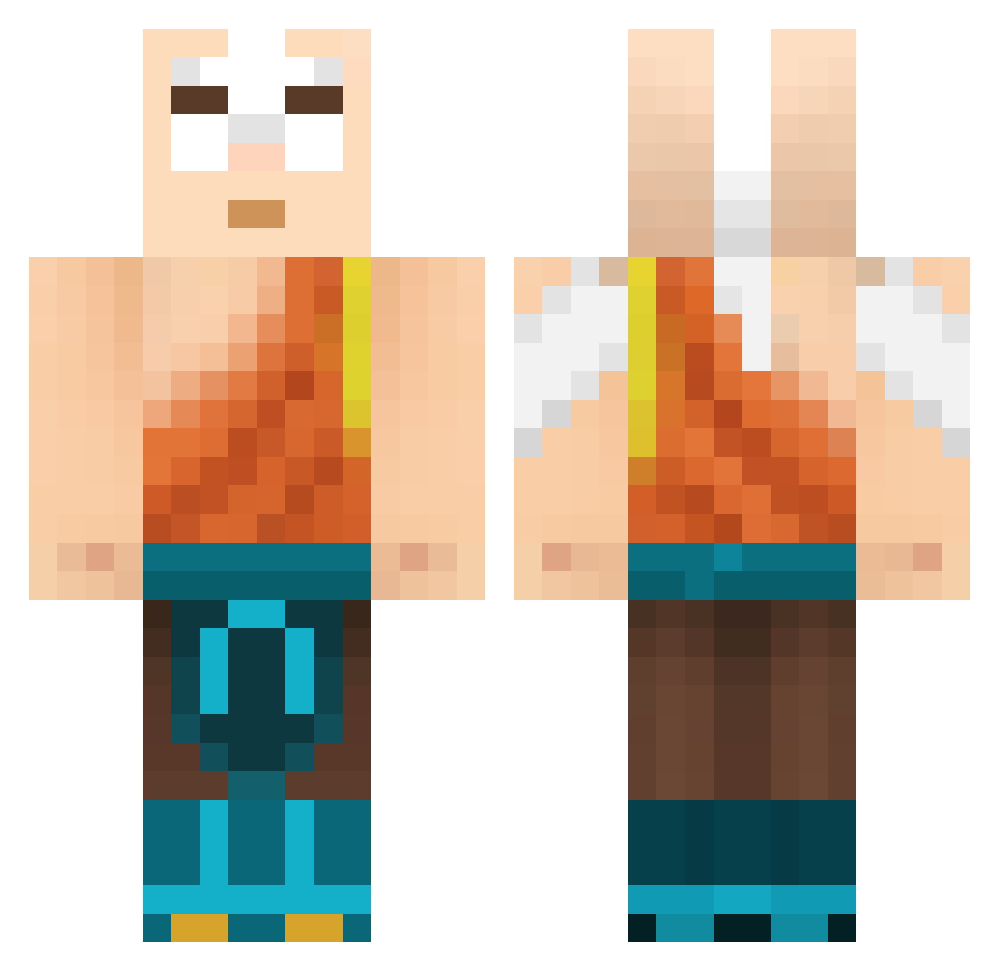 xRaziel_ Minecraft skin, front and back view