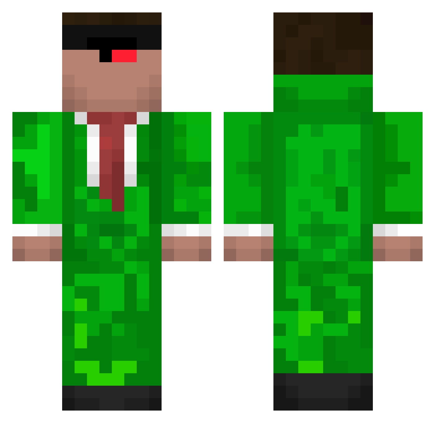 wertov Minecraft skin, front and back view