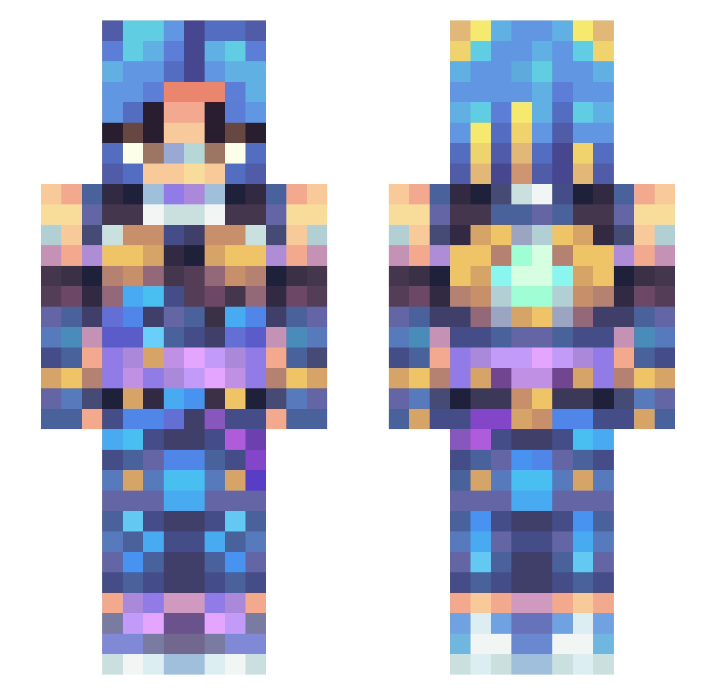 oocyst Minecraft skin, front and back view