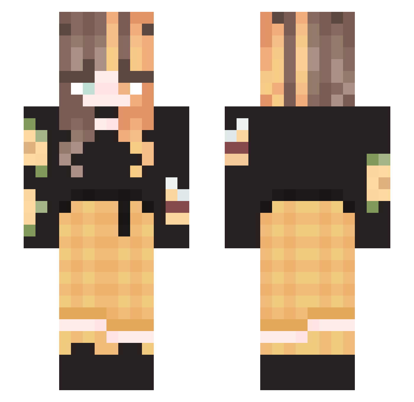 burntpotatoto Minecraft skin, front and back view
