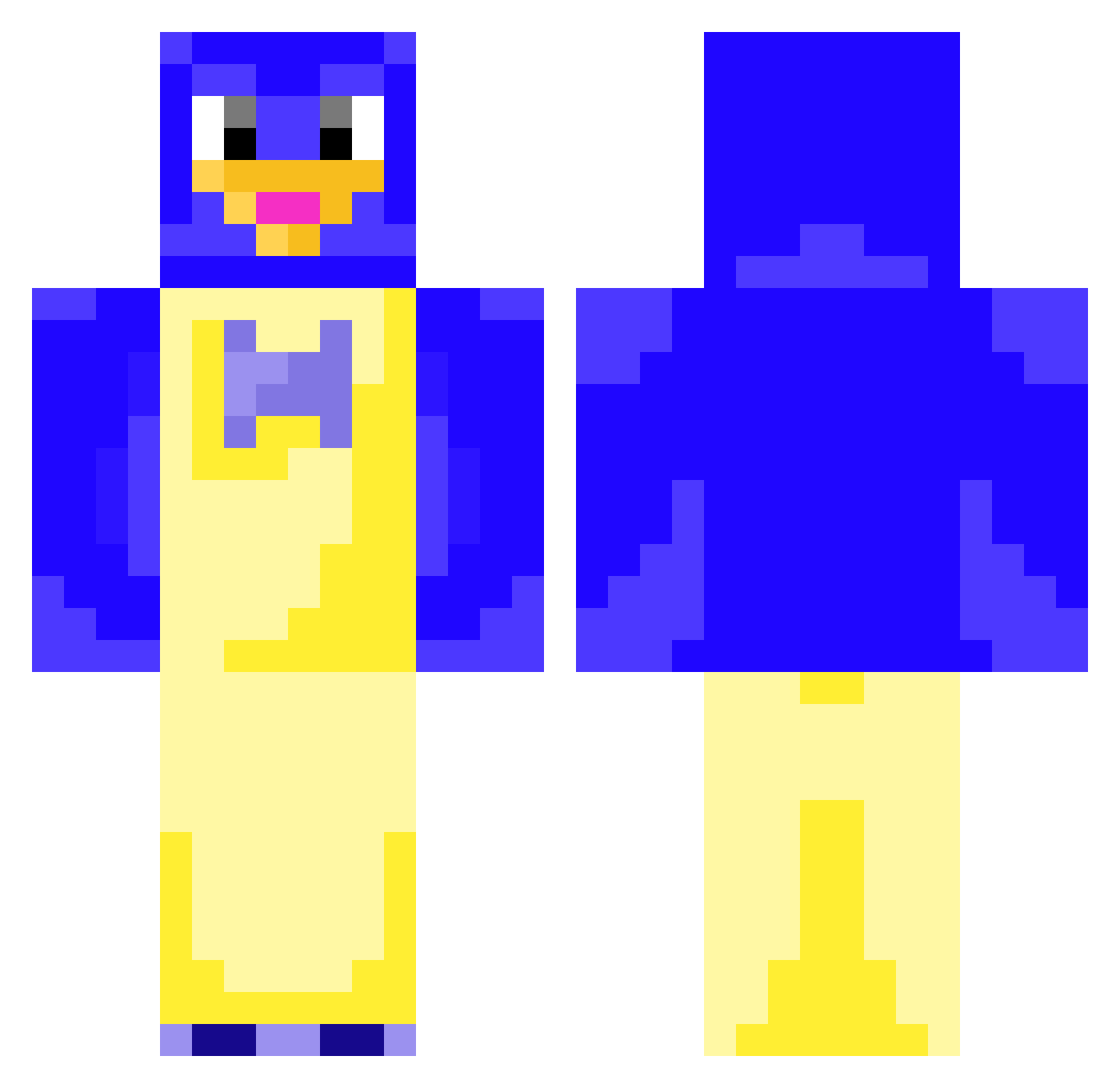 NotDonatello Minecraft skin, front and back view