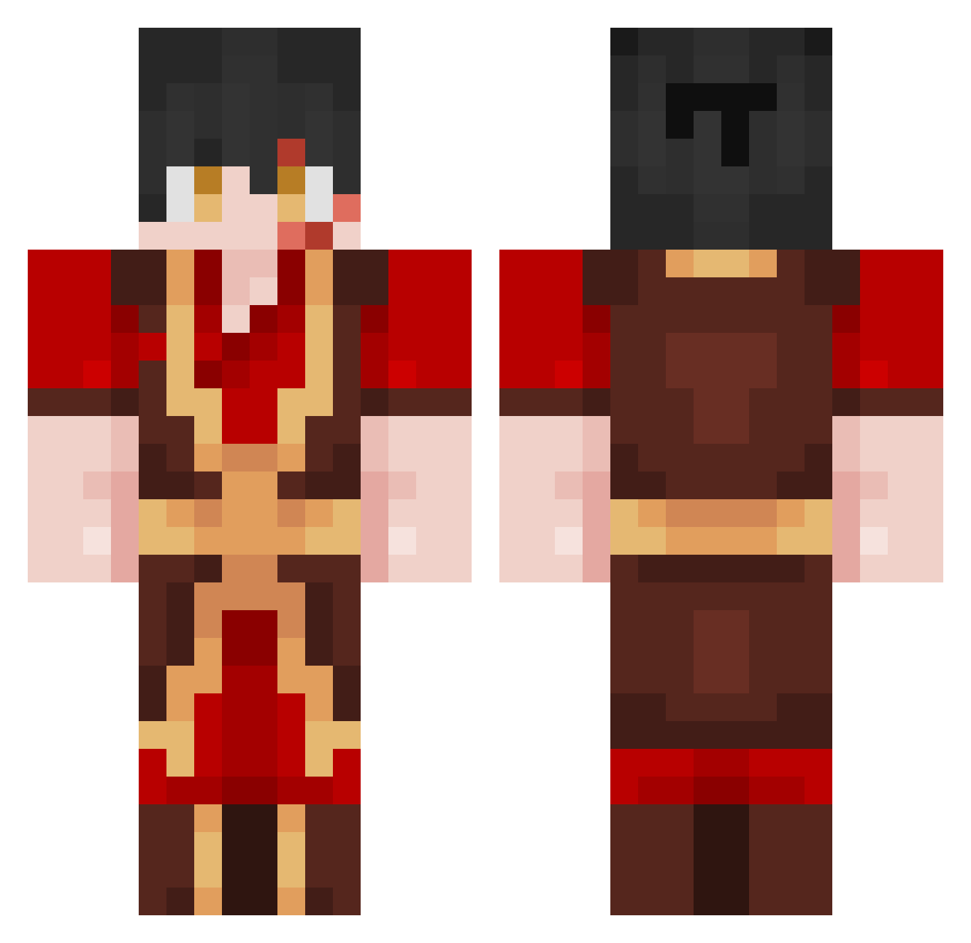 Medievally Minecraft skin, front and back view