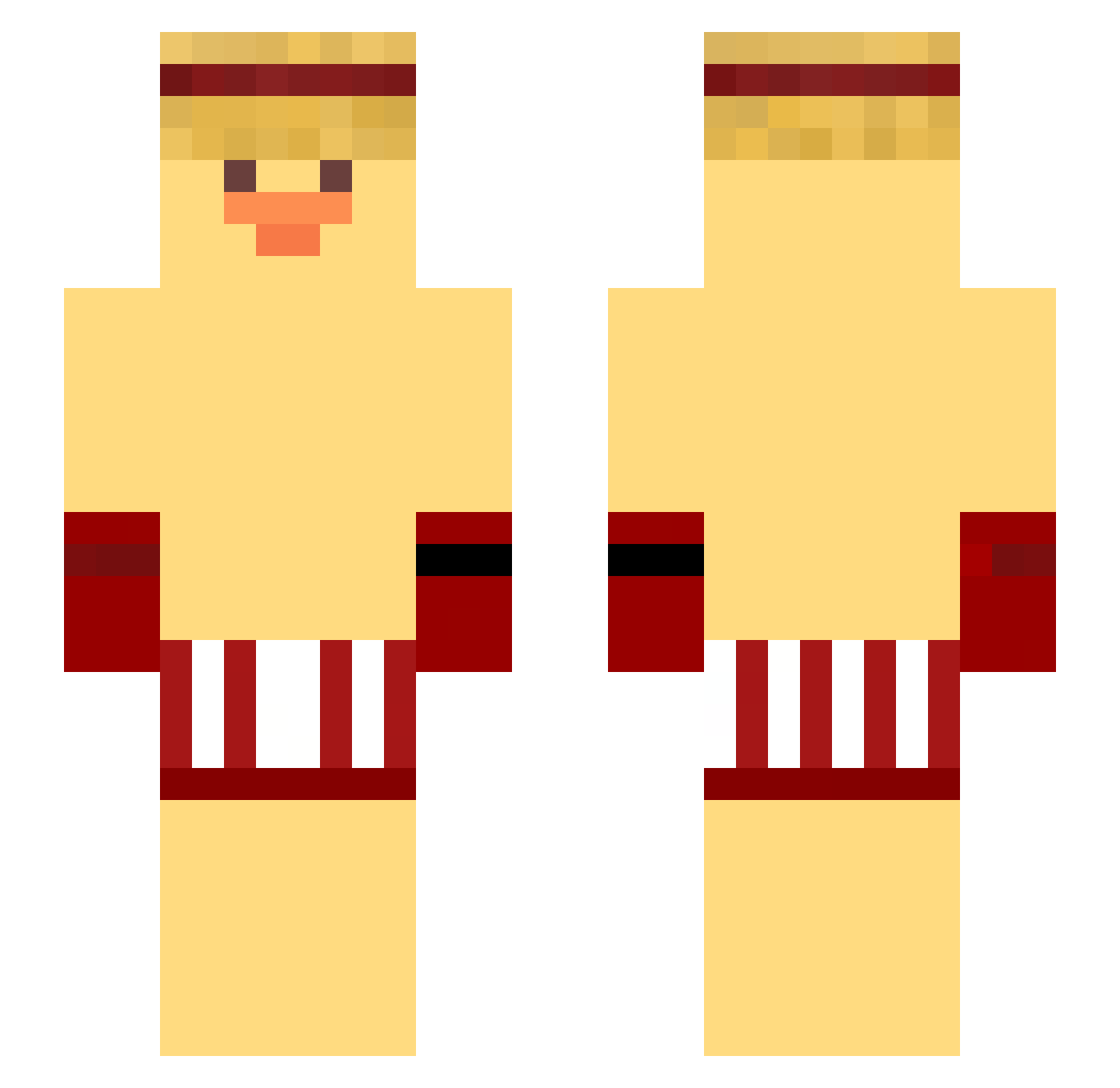 _Der_Felix Minecraft skin, front and back view