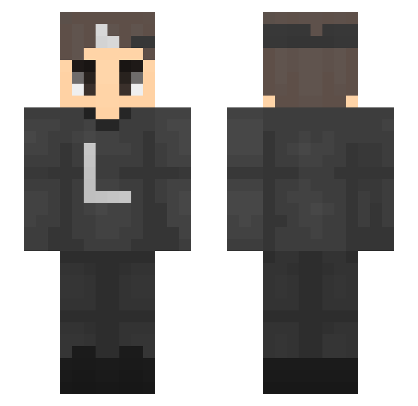 ZzThePvpMasterzZ Minecraft skin, front and back view