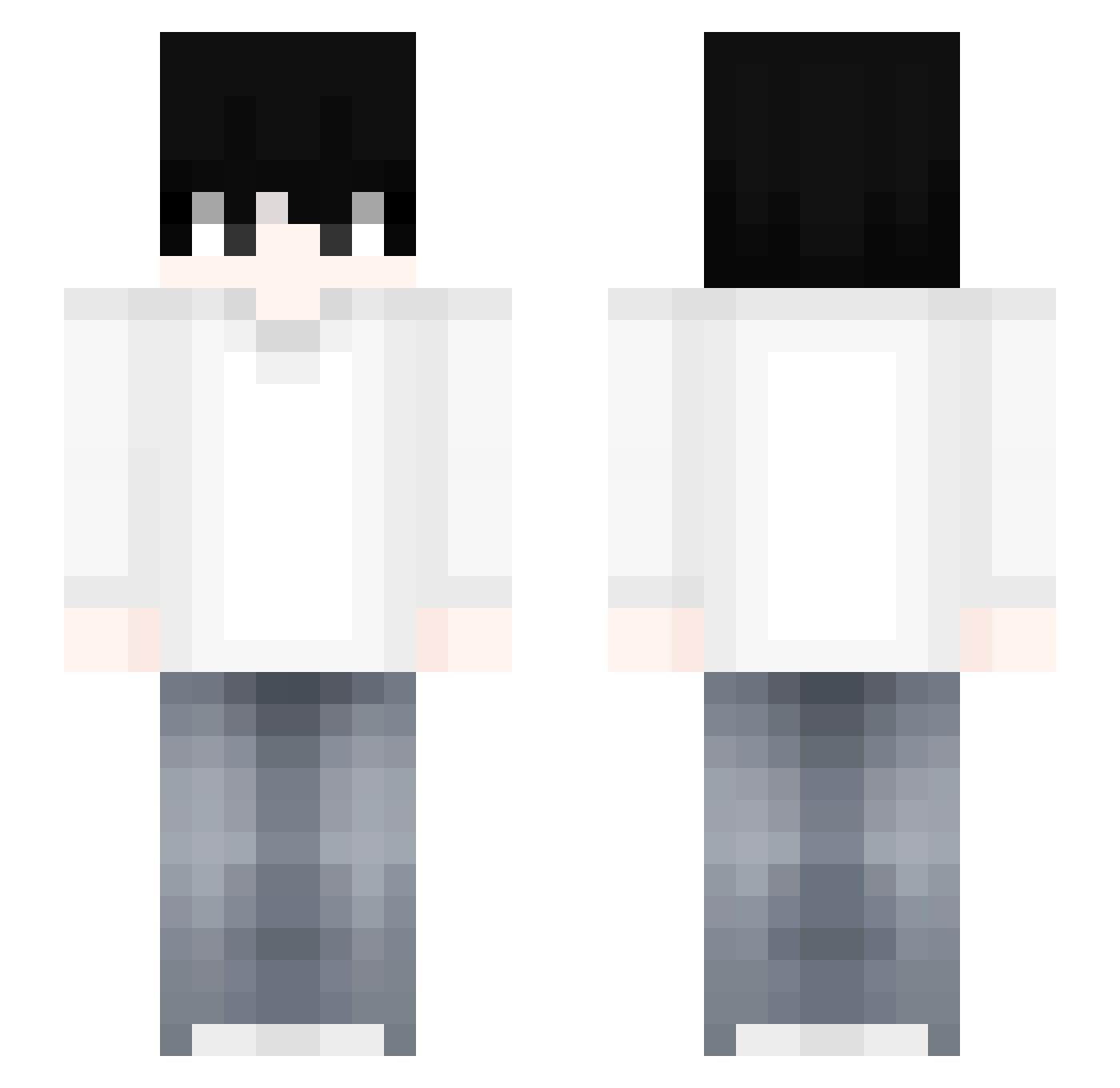 Slarq Minecraft skin, front and back view
