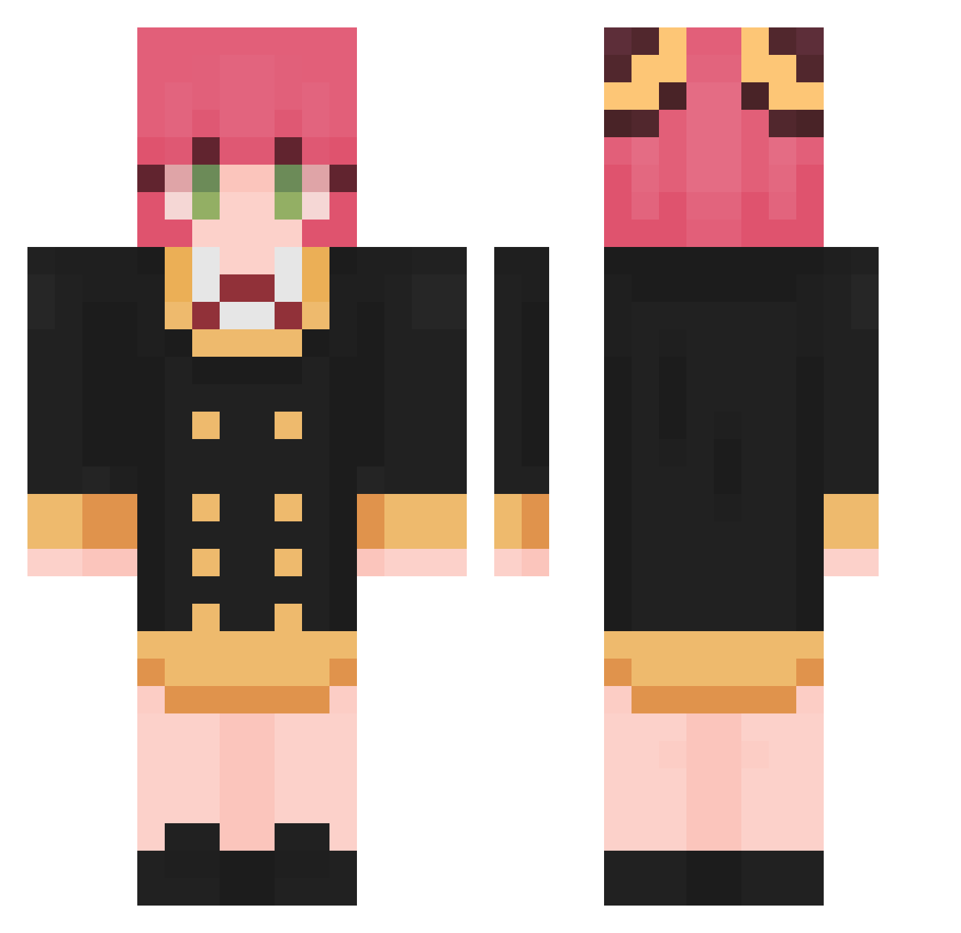 perfect_inu Minecraft skin, front and back view