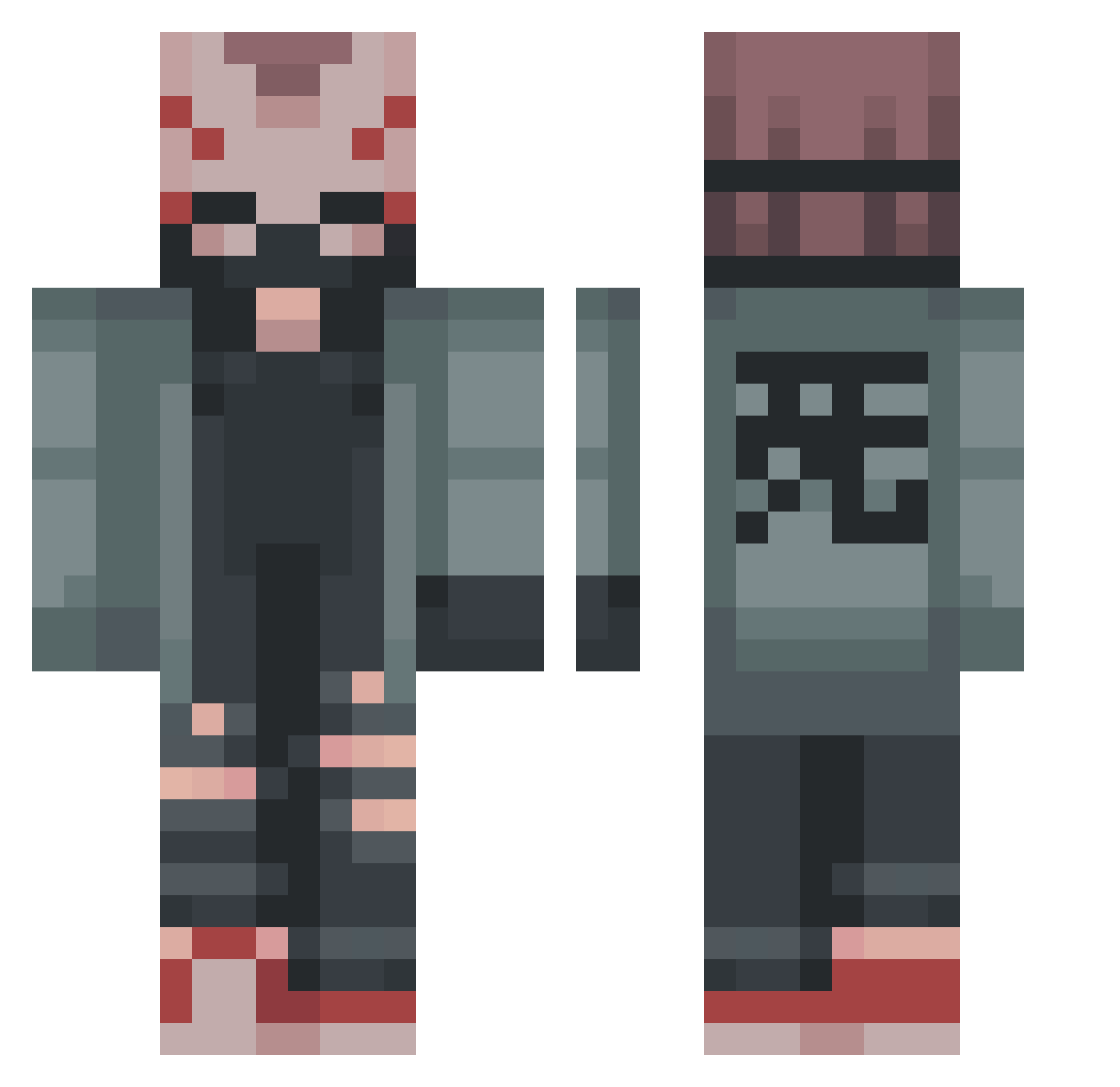 02O2 Minecraft skin, front and back view