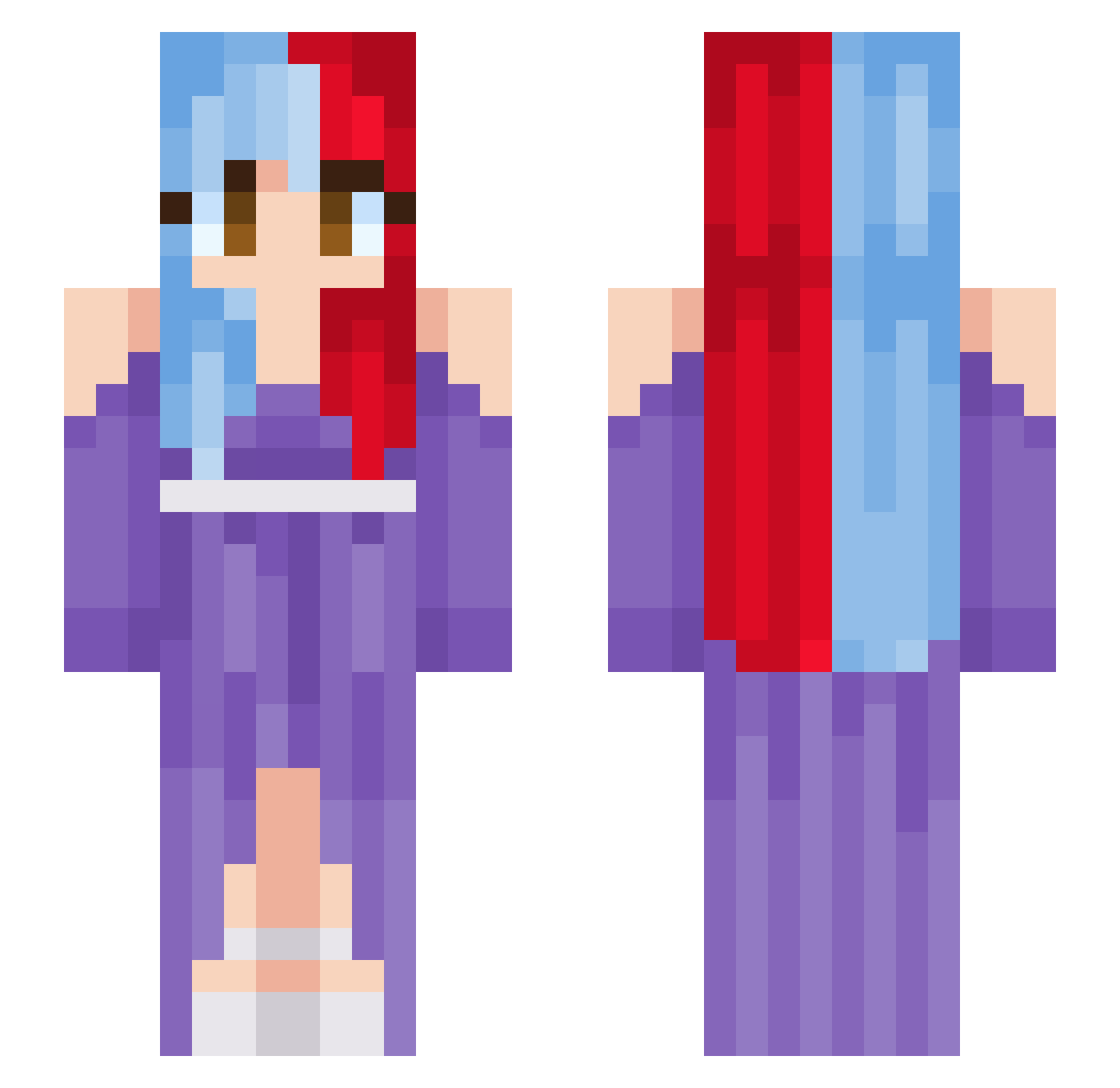RadiantCynthia Minecraft skin, front and back view