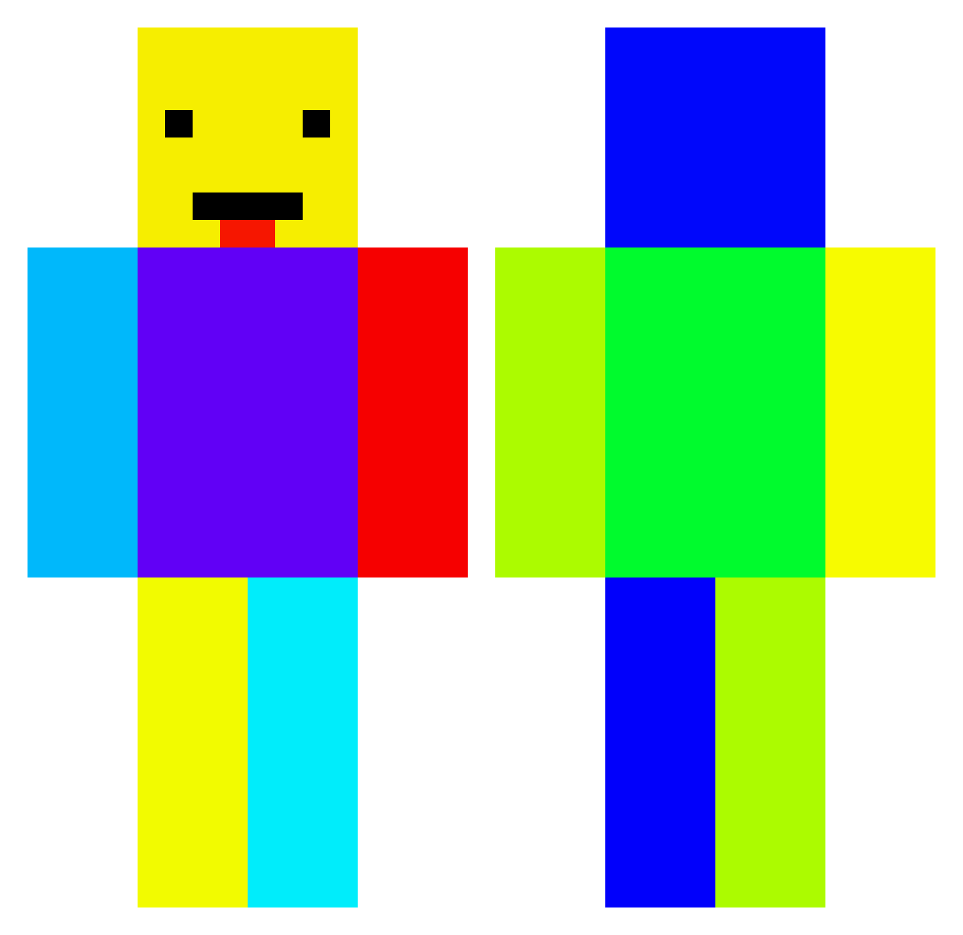 srinx00 Minecraft skin, front and back view
