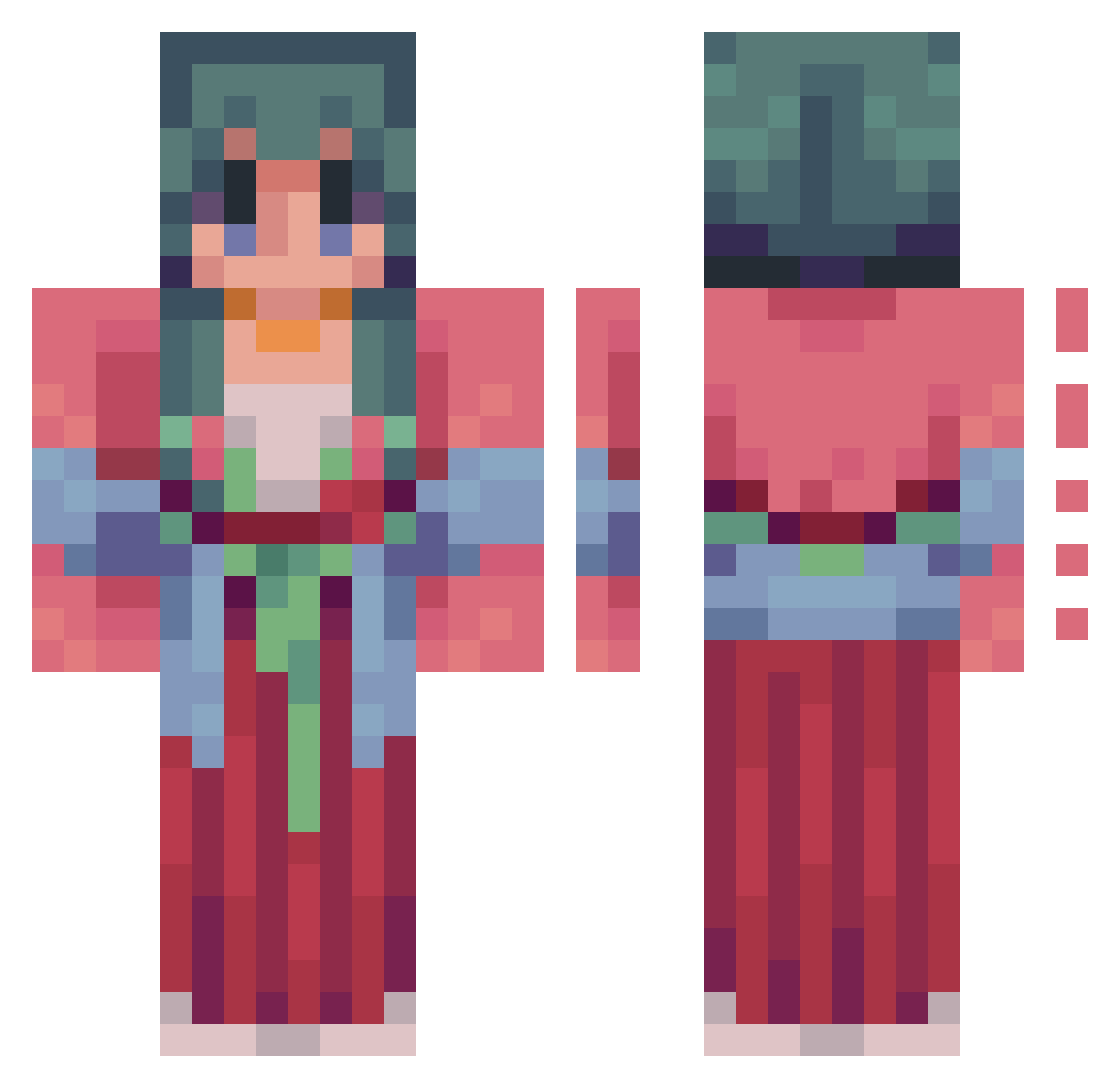 YesImSas Minecraft skin, front and back view