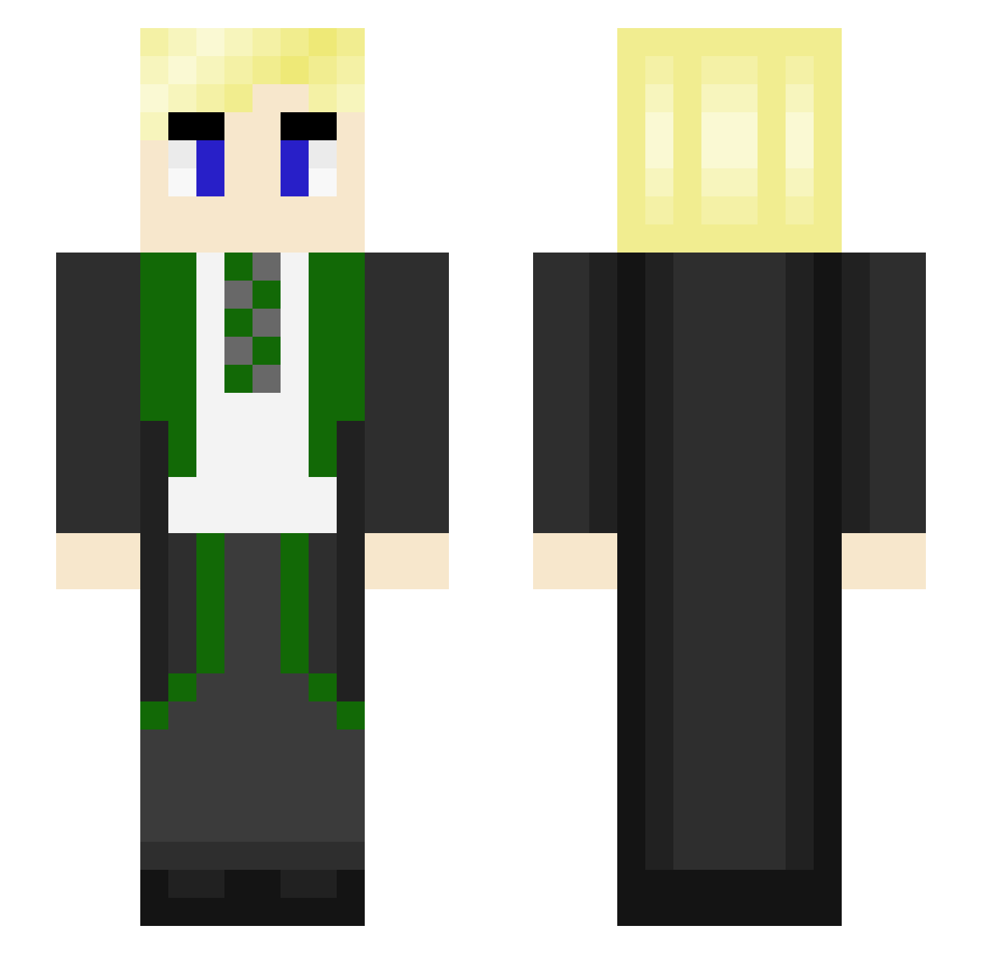 Hogwarts_2 Minecraft skin, front and back view
