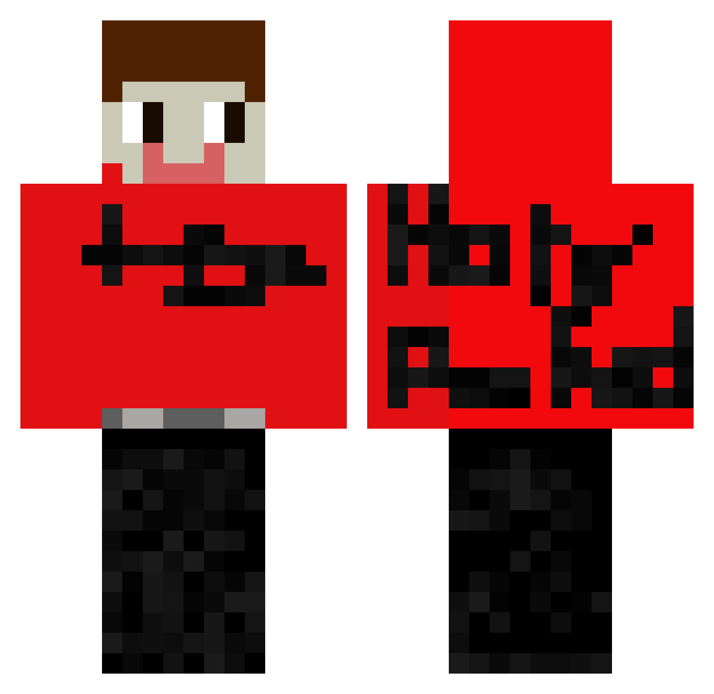 pSy_fOrCe Minecraft skin, front and back view