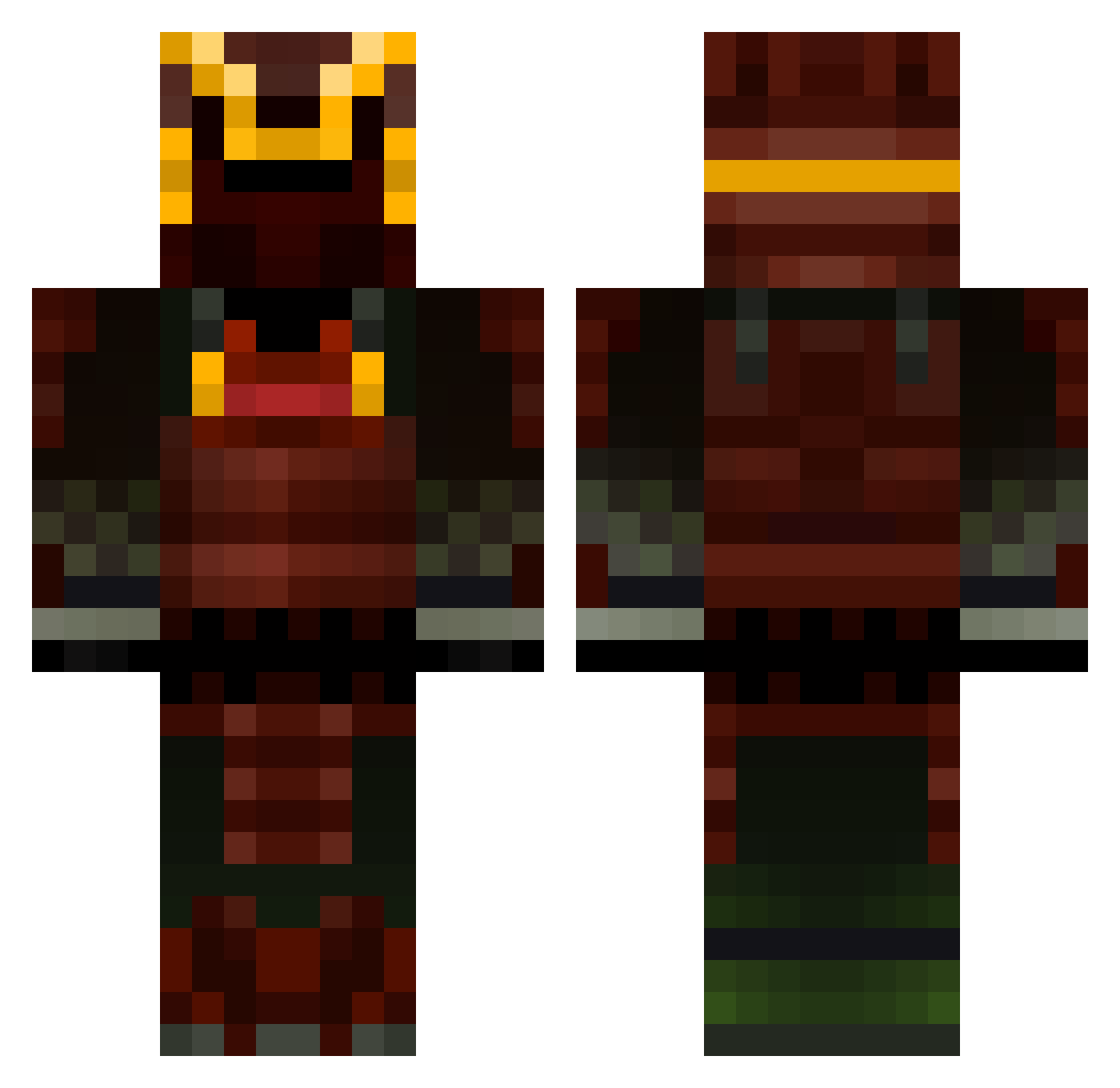 Takaki0716 Minecraft skin, front and back view