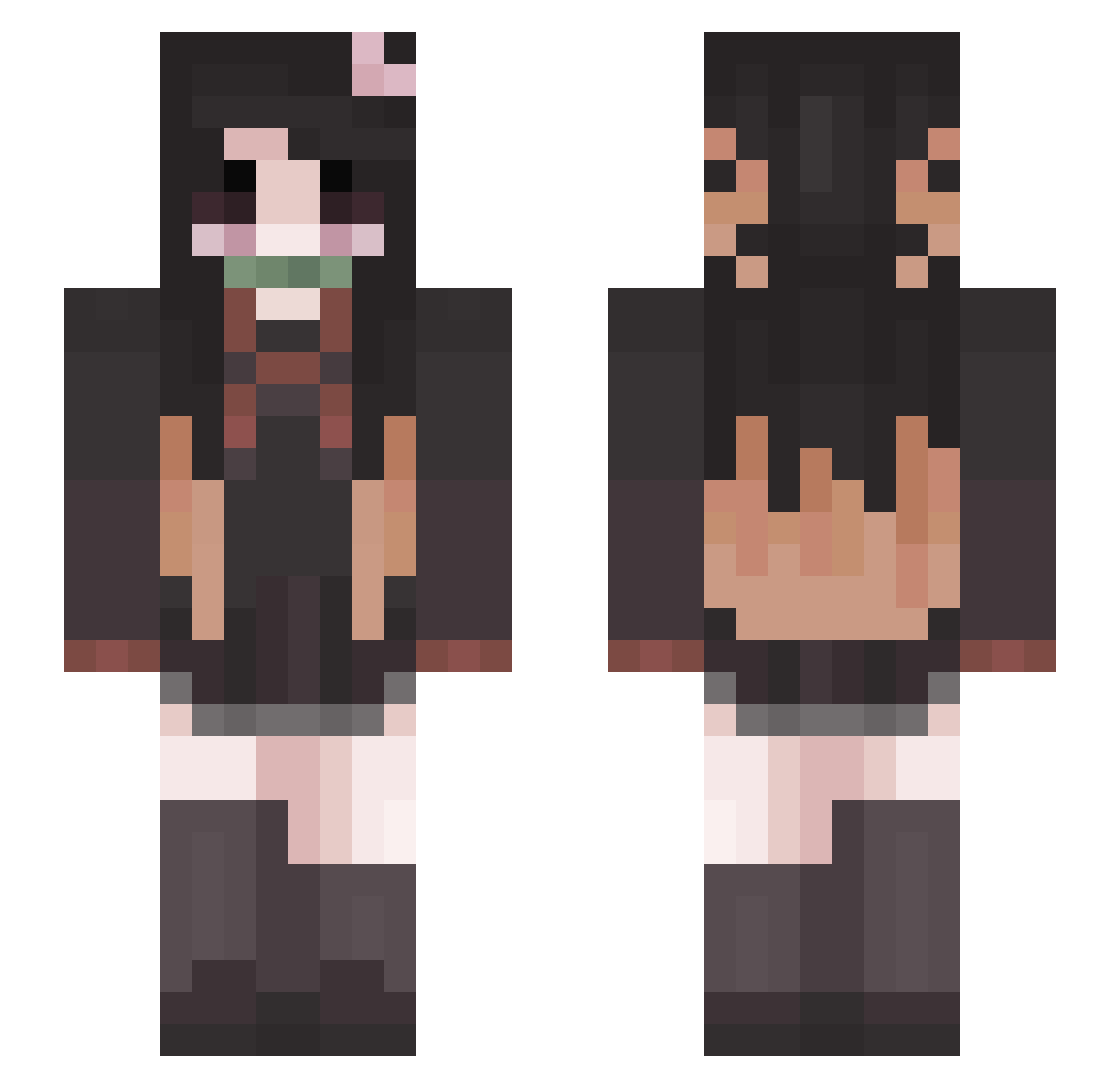 HannahTM Minecraft skin, front and back view