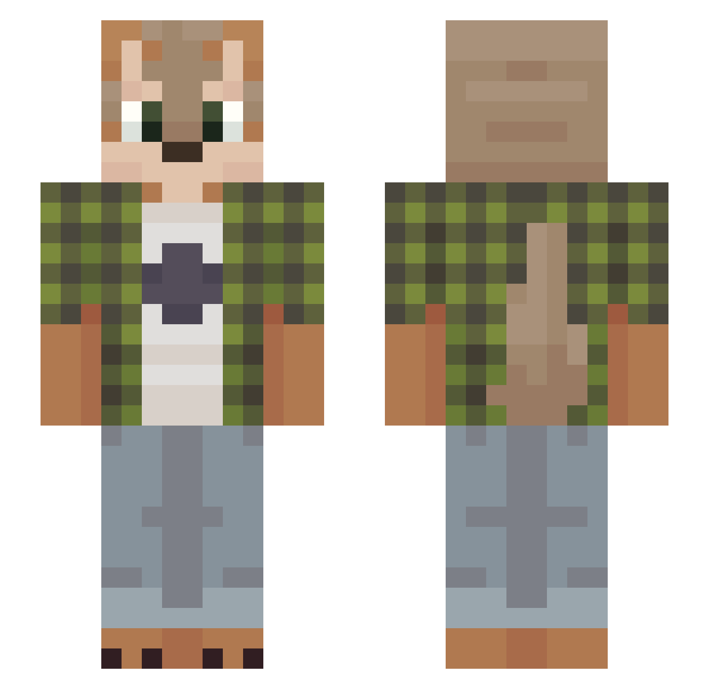 Momodontcry Minecraft skin, front and back view