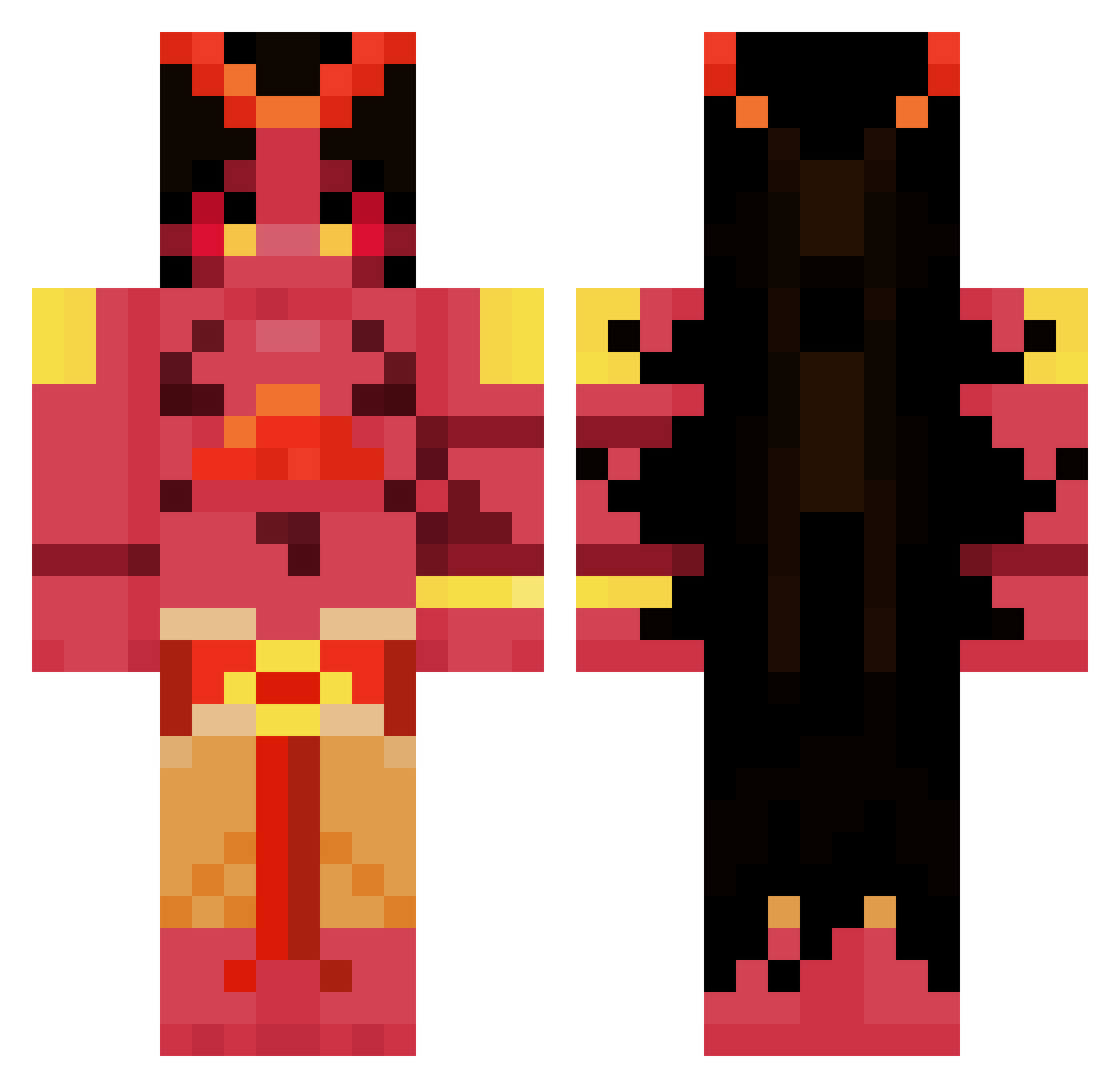Bagelboy9000 Minecraft skin, front and back view
