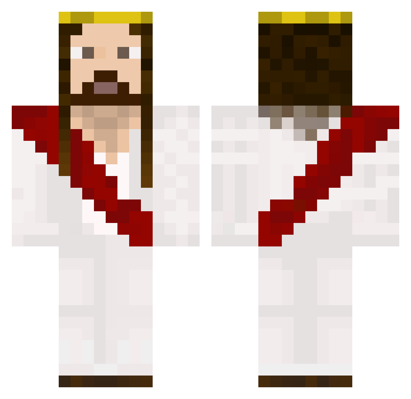admine_cube Minecraft skin, front and back view