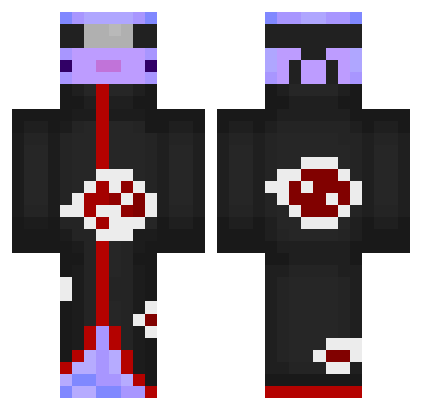 DasAxelotl Minecraft skin, front and back view