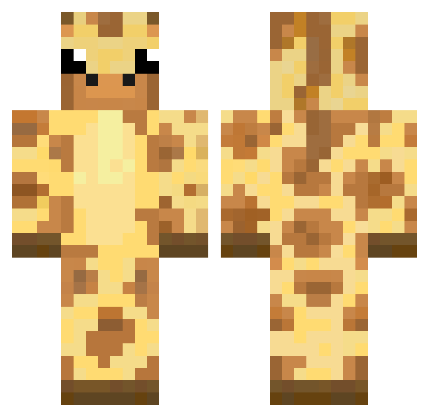BTGiraffe Minecraft skin, front and back view