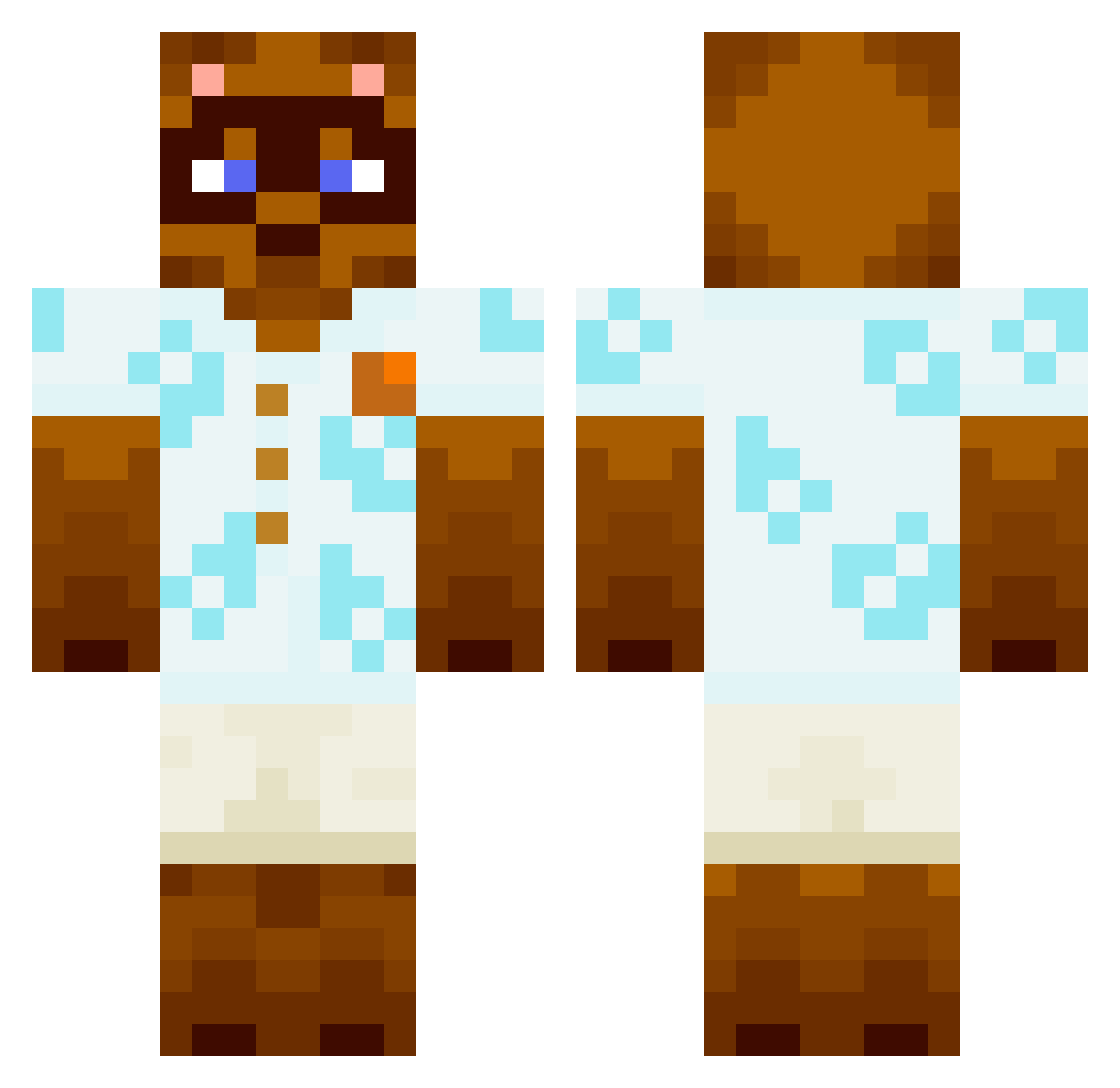 EZERIA Minecraft skin, front and back view