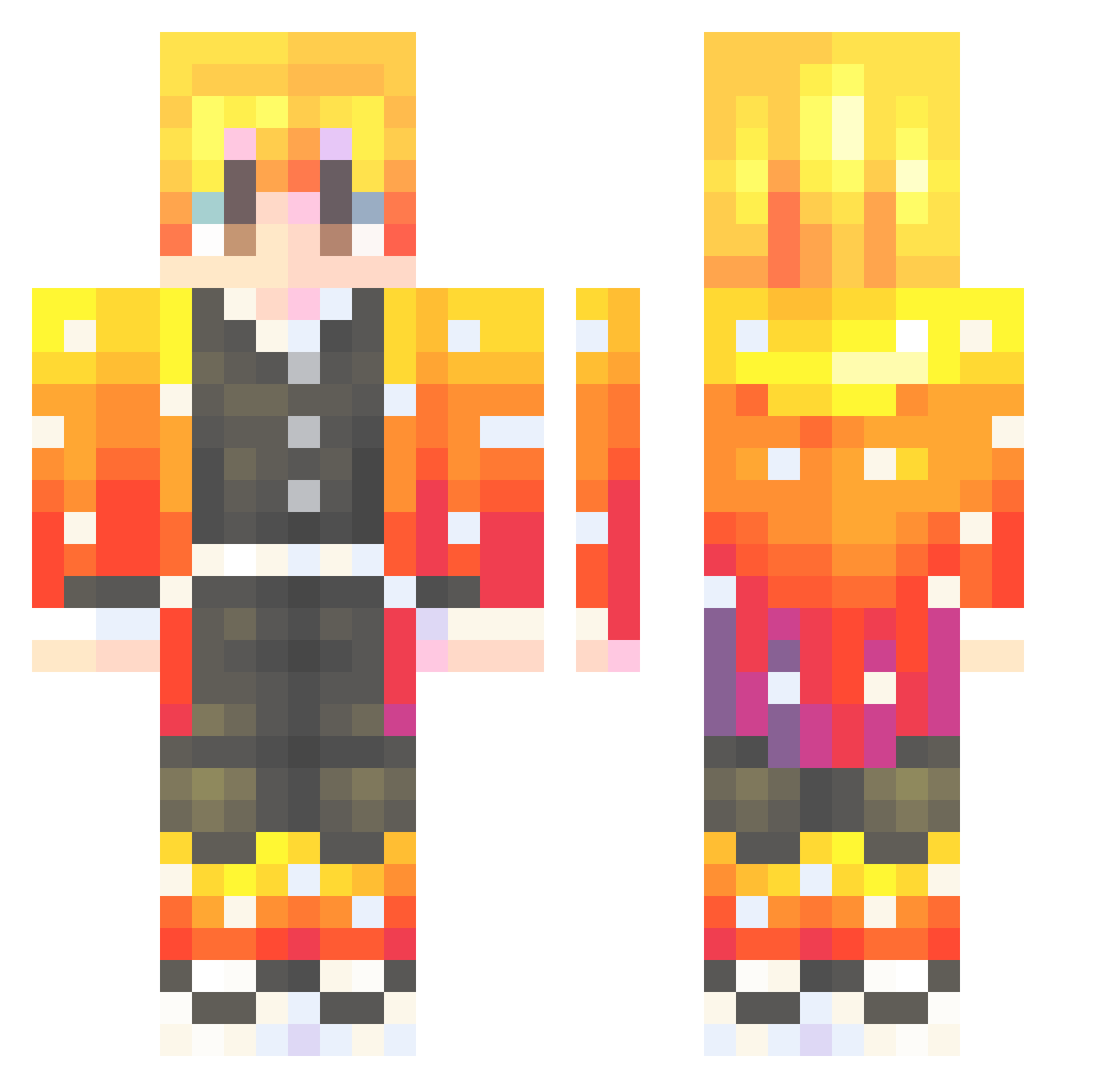 Contamit Minecraft skin, front and back view