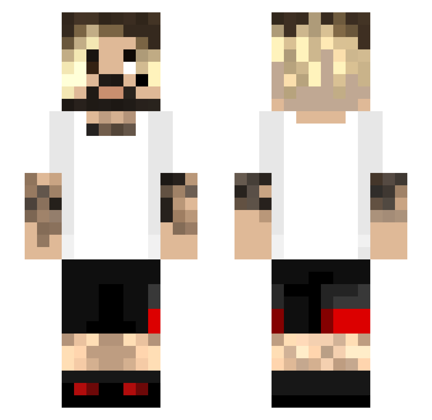Mr_Gribbles Minecraft skin, front and back view