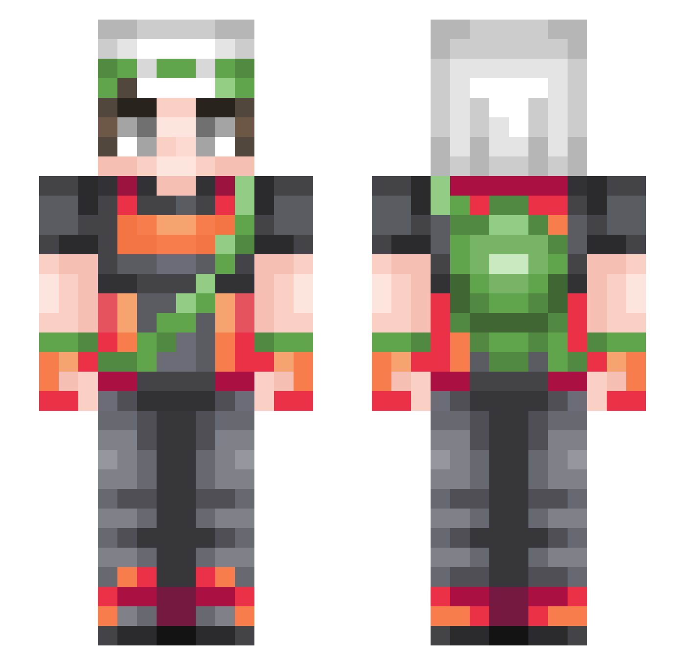 wist776 Minecraft skin, front and back view