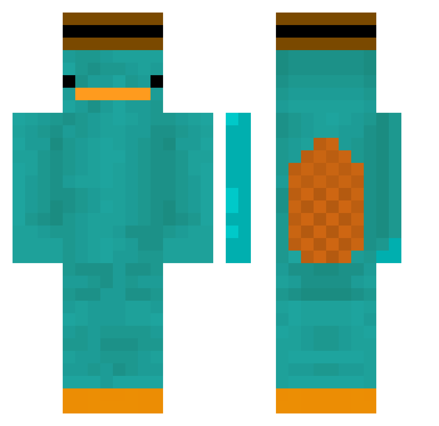 PxndaBoondoggles Minecraft skin, front and back view