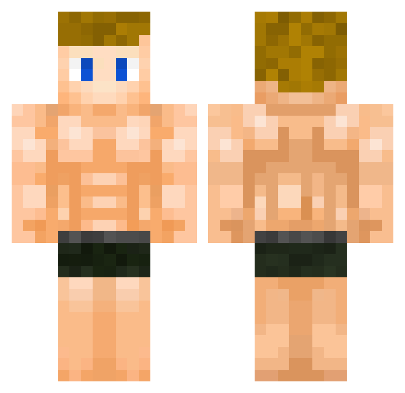 benzn Minecraft skin, front and back view